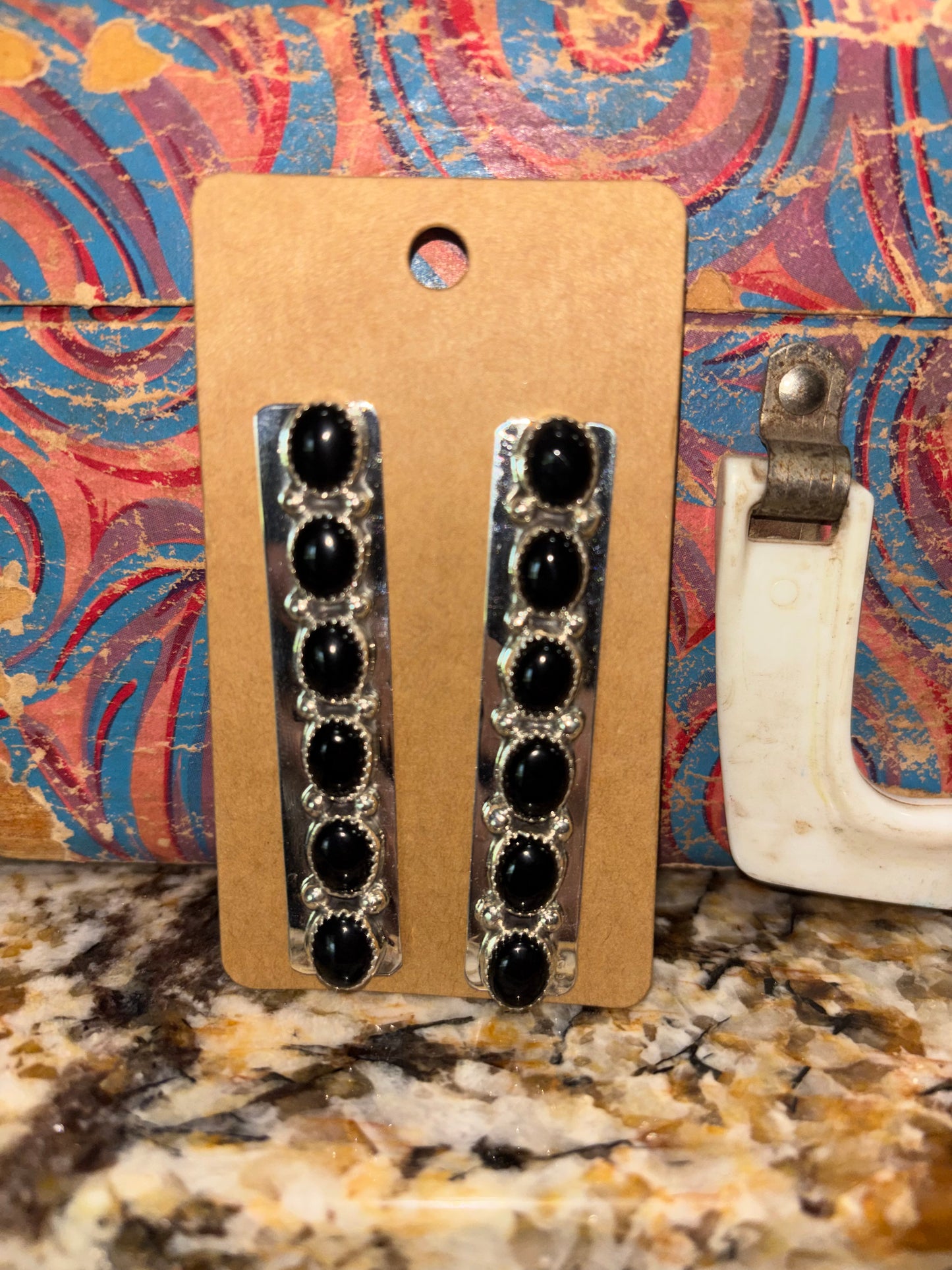 Long Onyx Earrings