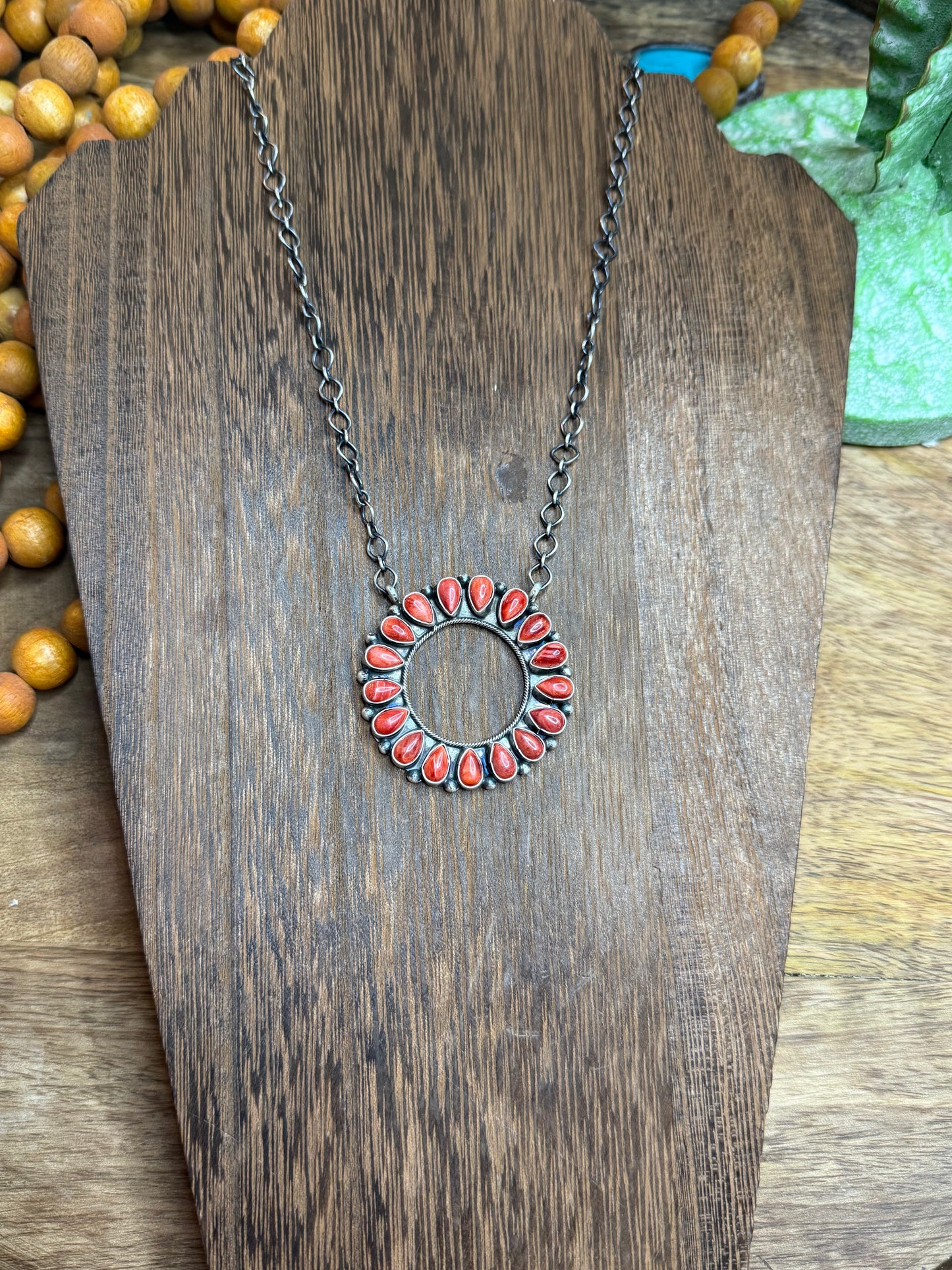 Red Coral Ring Necklace