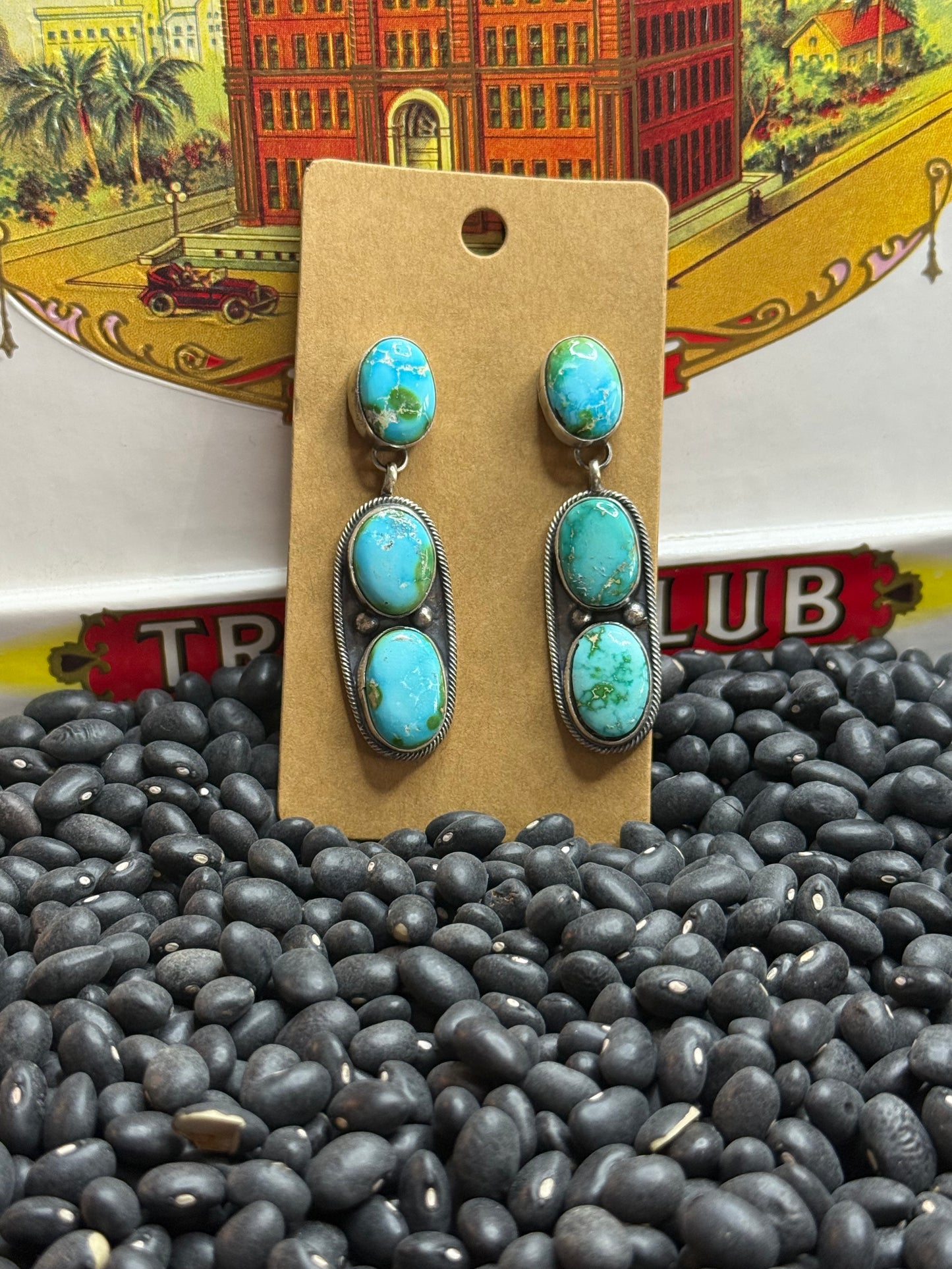 3 Stone Dangle Earring