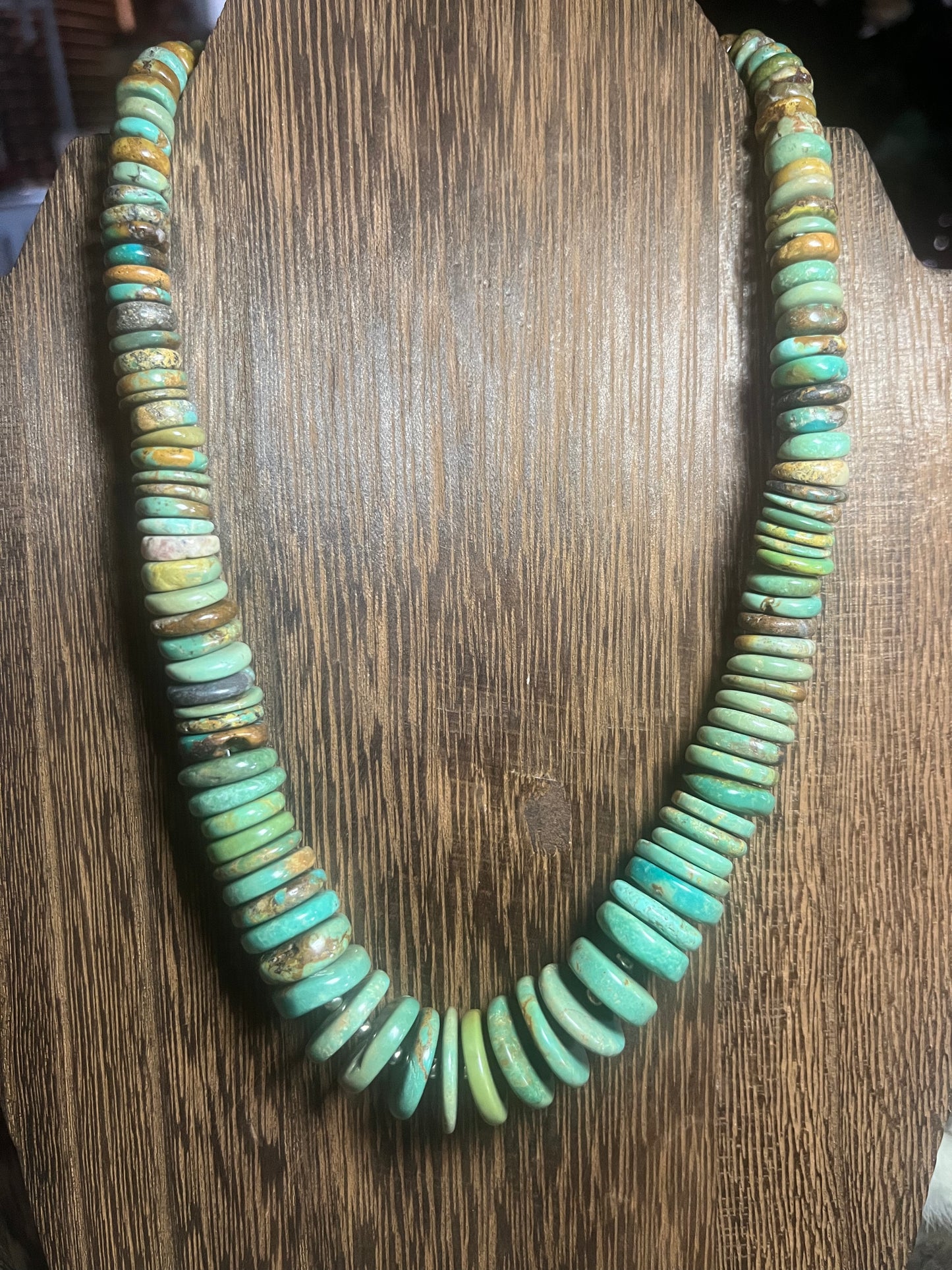 Chunky Turquoise & Sterling Silver Beaded Necklace