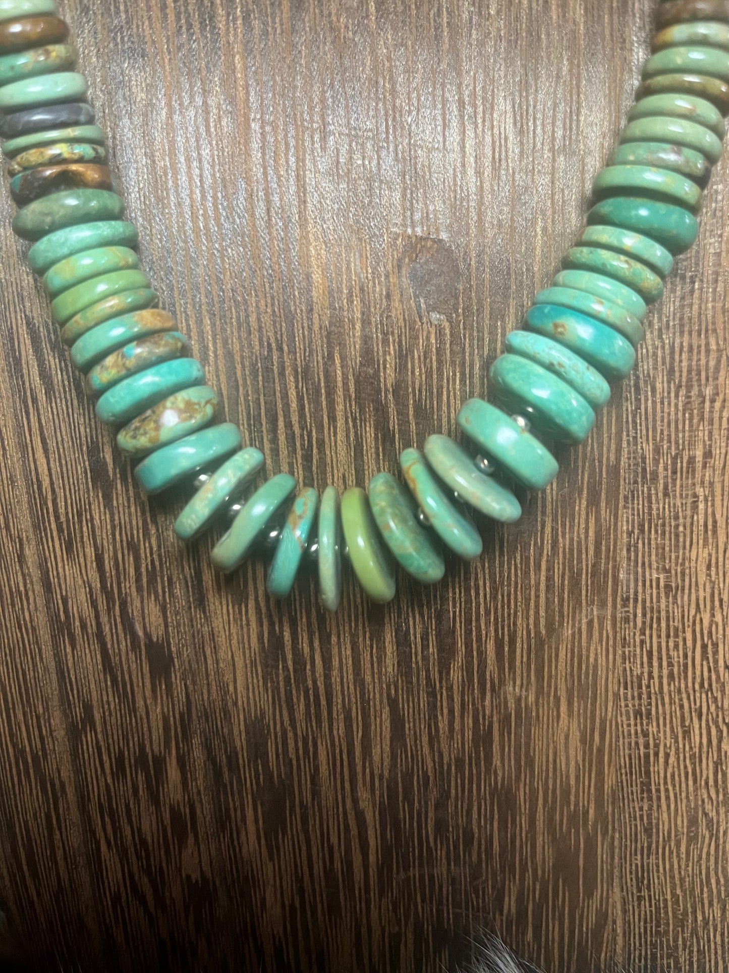 Chunky Turquoise & Sterling Silver Beaded Necklace