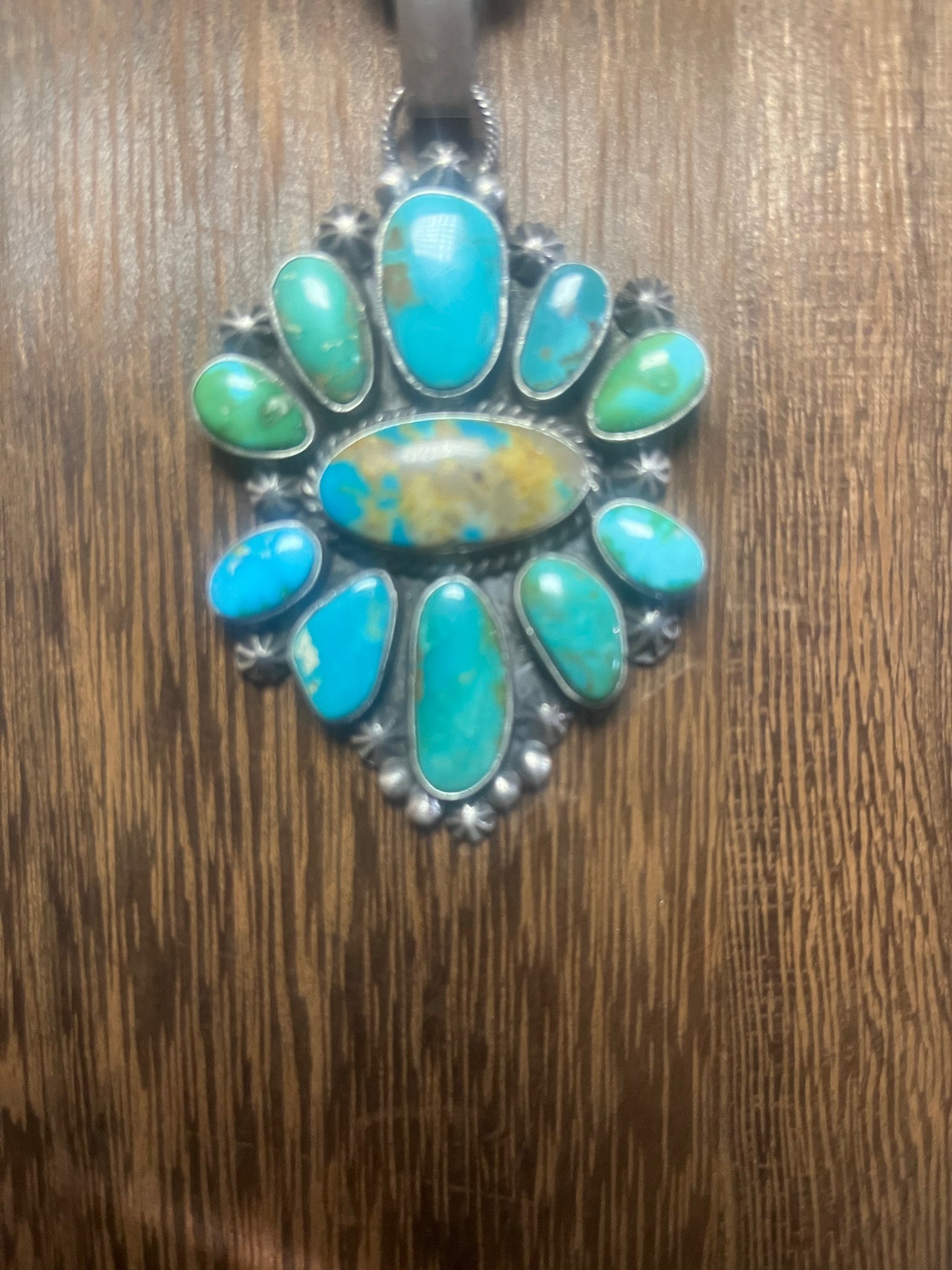 Multi Turquoise Large Pendant