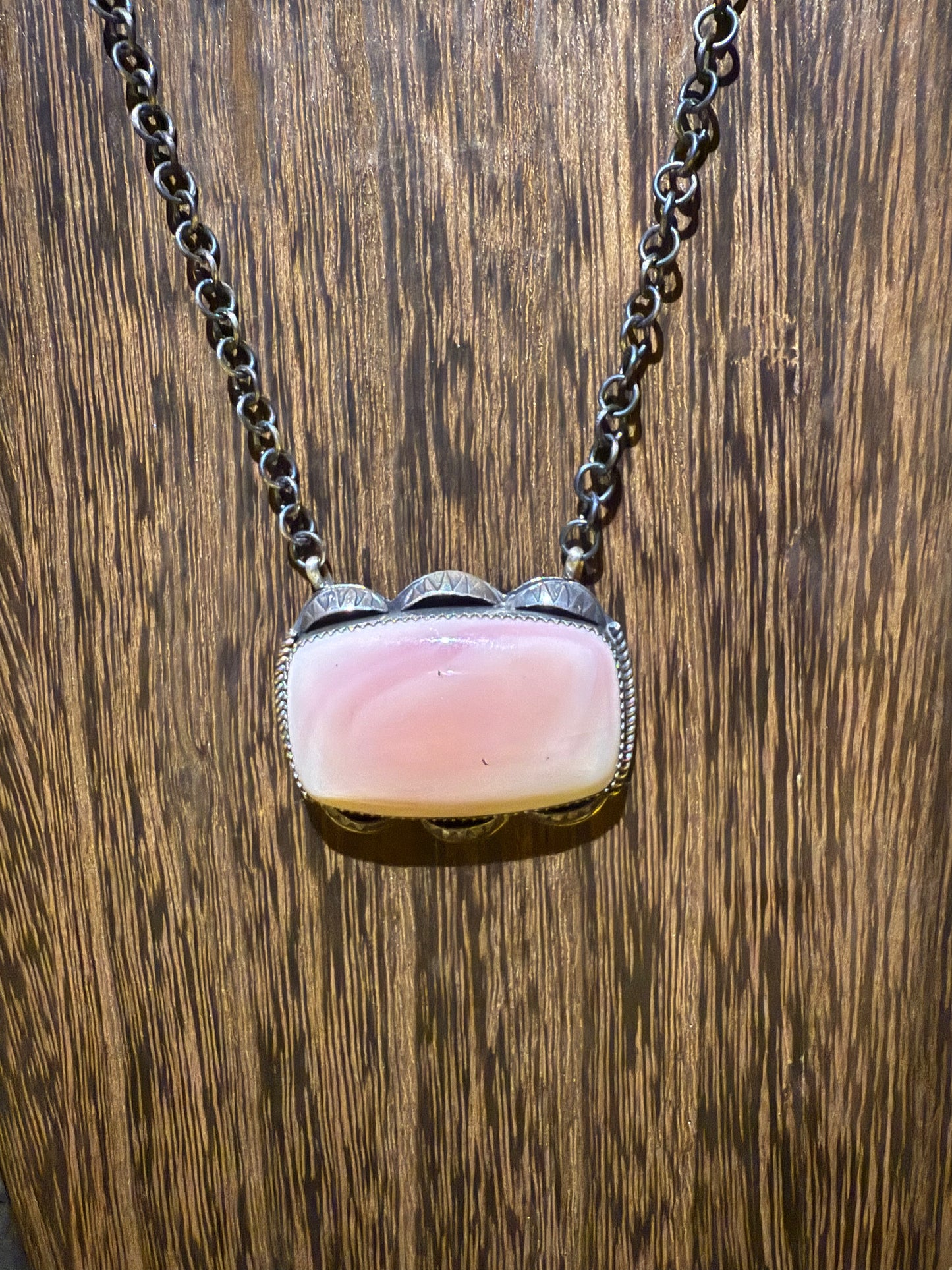 Large Pink Conch Necklace