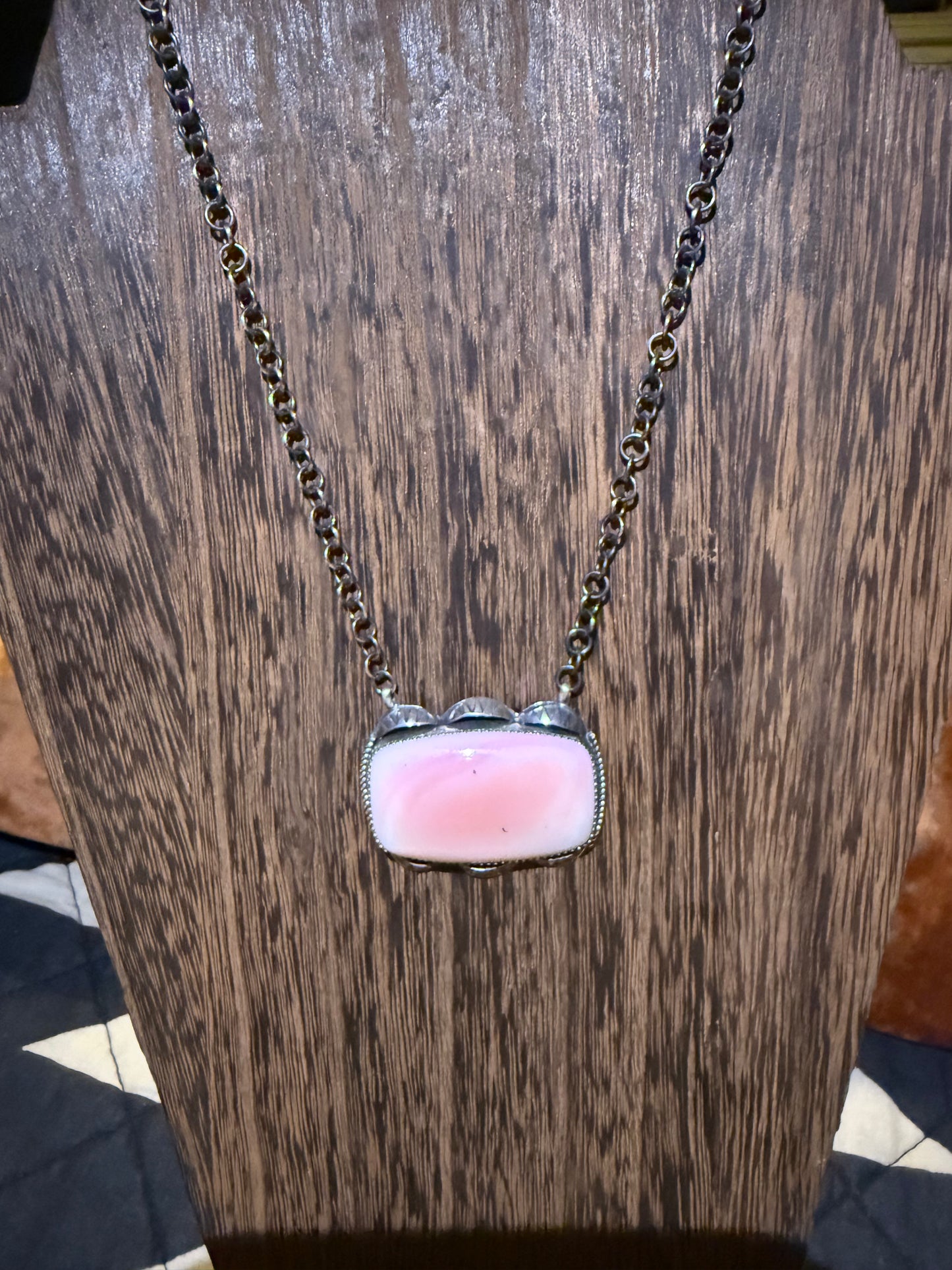 Large Pink Conch Necklace