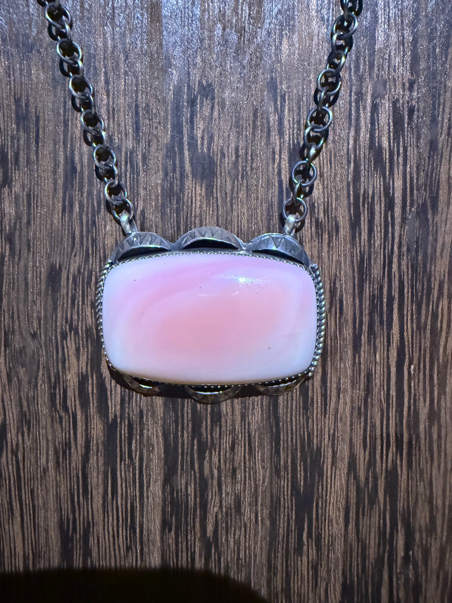 Large Pink Conch Necklace