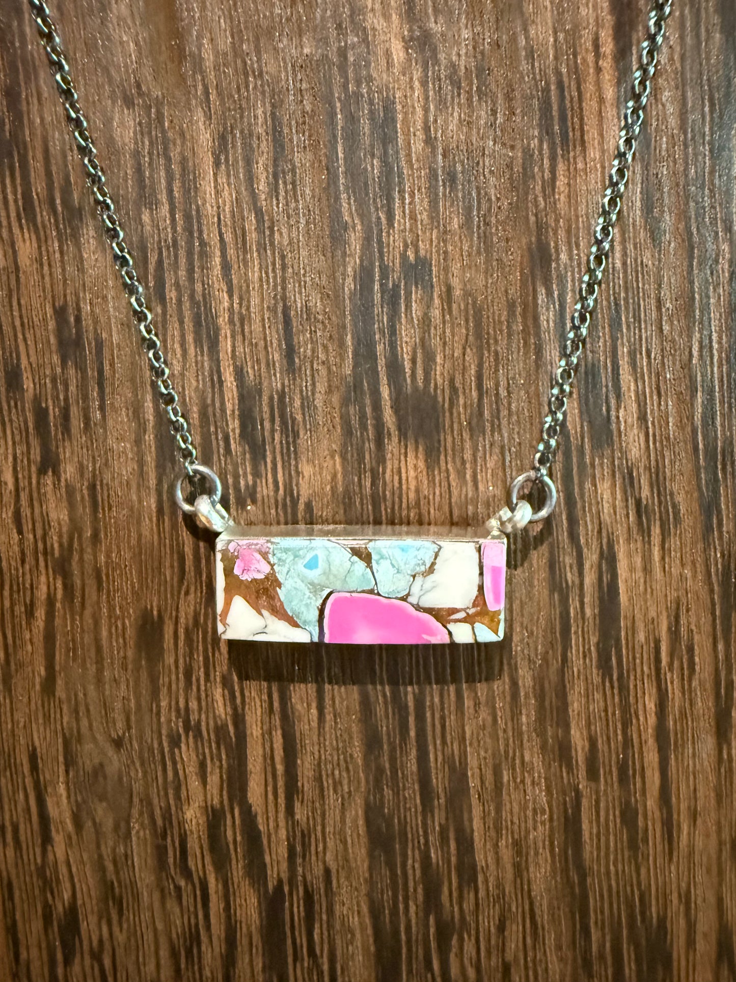 Cotton Candy with Ridge Necklace