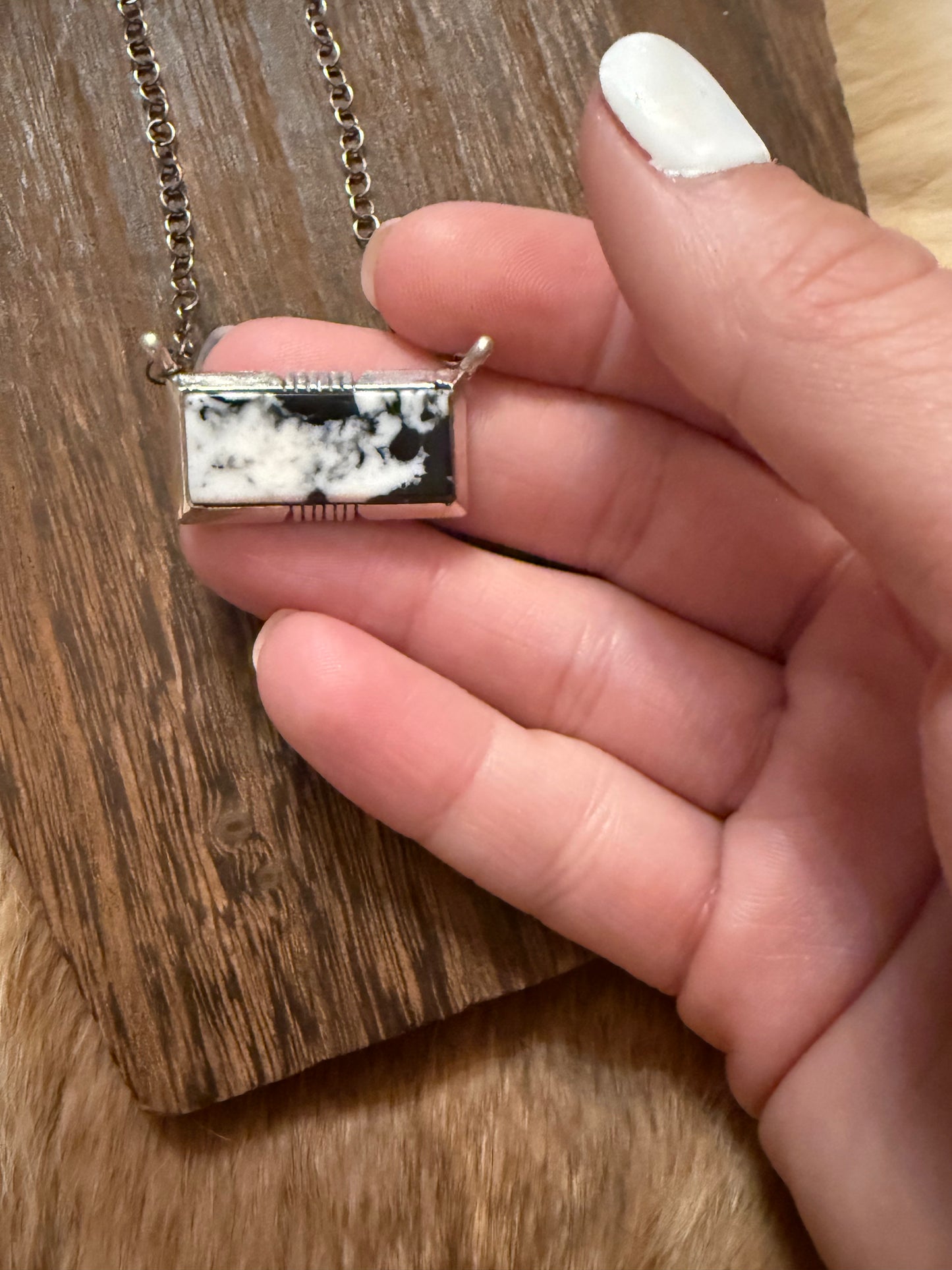 White Buffalo Bar Necklace