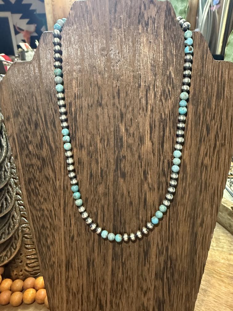 6mm with Round Turquoise Stones