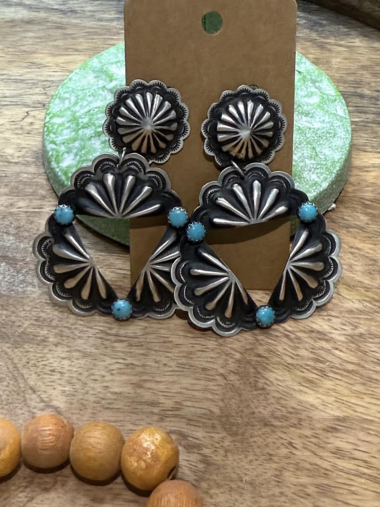 Open Concho Dangle Earring