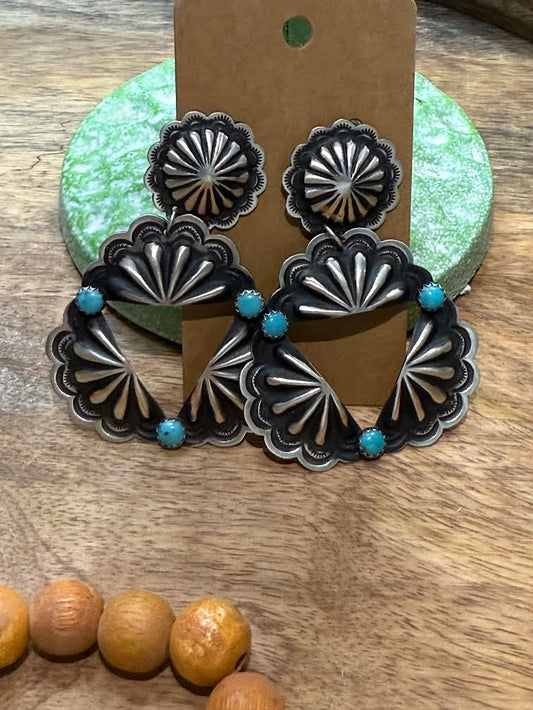 Open Concho Dangle Earring