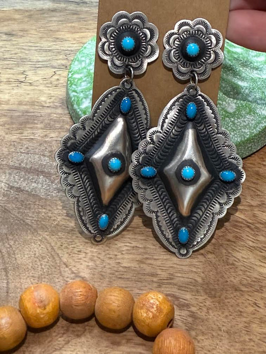 Large Diamond Concho Earring