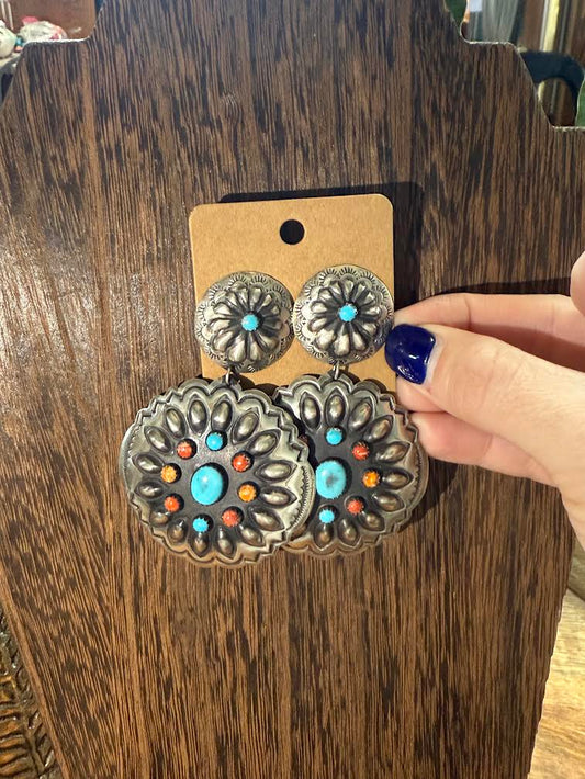 Large Multistone Cluster Earrings