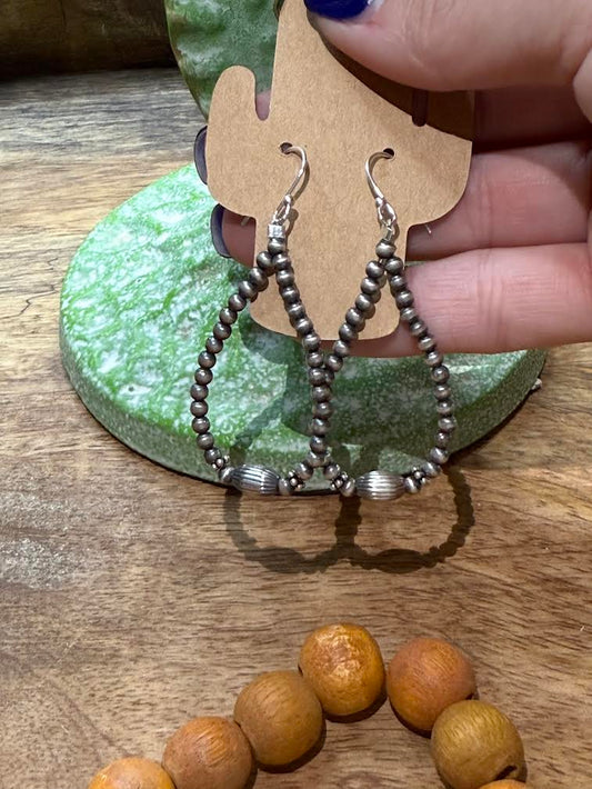 Small Hoops with Long Bead