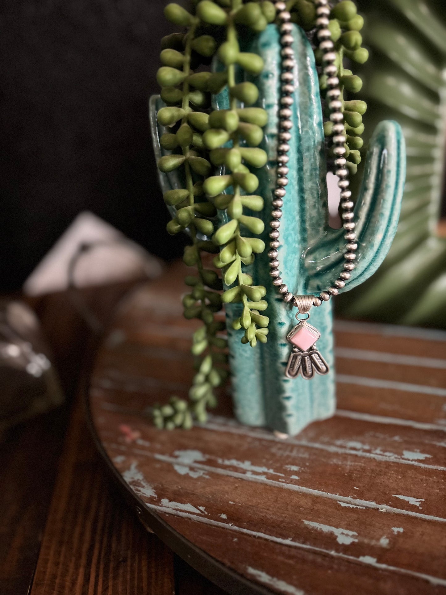 Pink Conch Feather Necklace