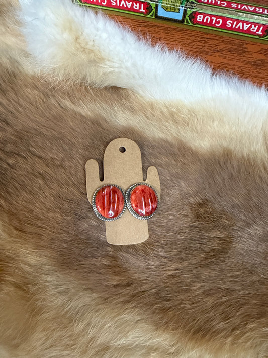 Red Spiny Earrings