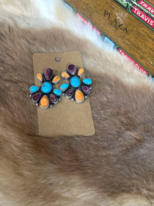 Multistone Cluster Earrings