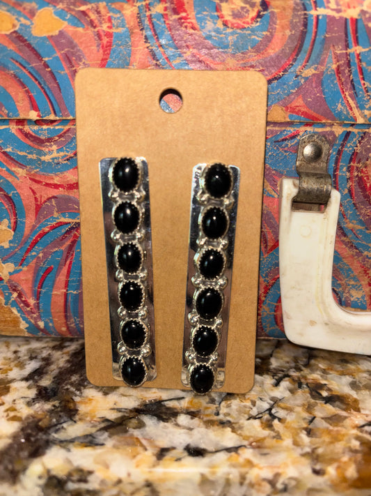Long Onyx Earrings