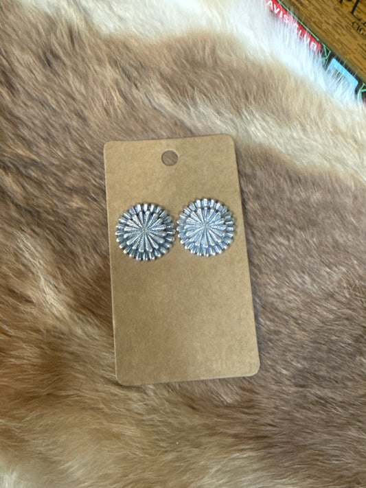 Silver Concho Earrings