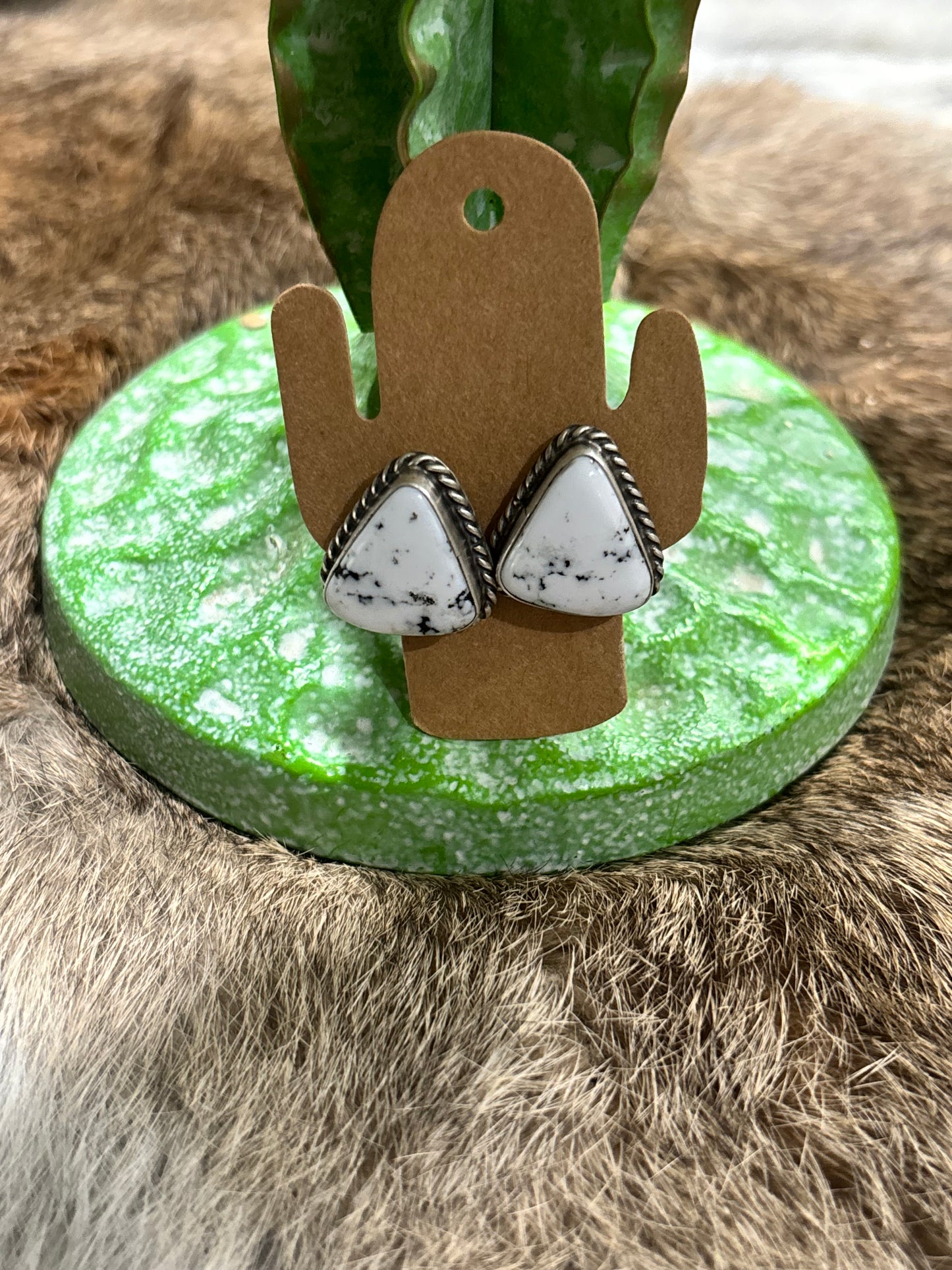 Buffalo Triangle Earrings