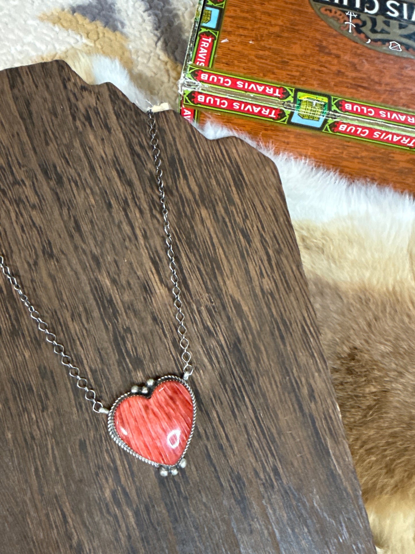 Red Spiny Heart Necklace