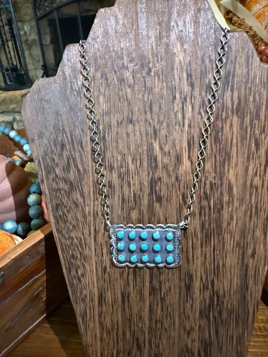 15 Stone Buckle Necklace