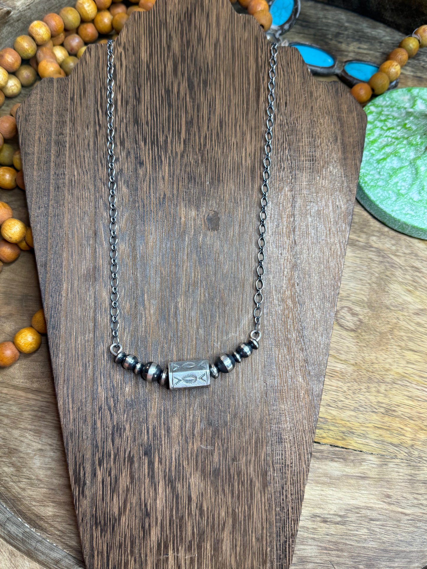 Barrel & Saucer Necklace on Chain