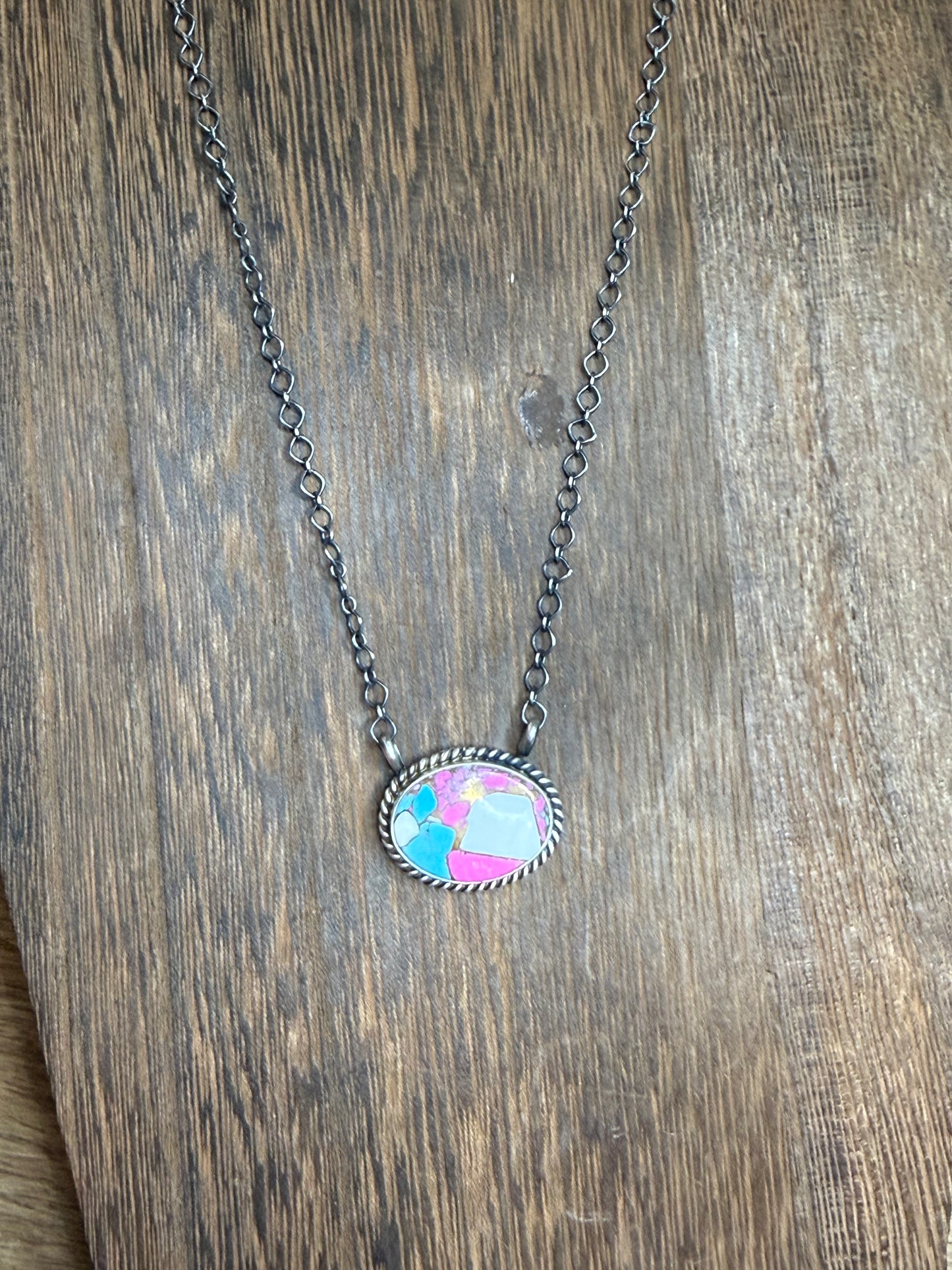 Cotton Candy Round Necklace