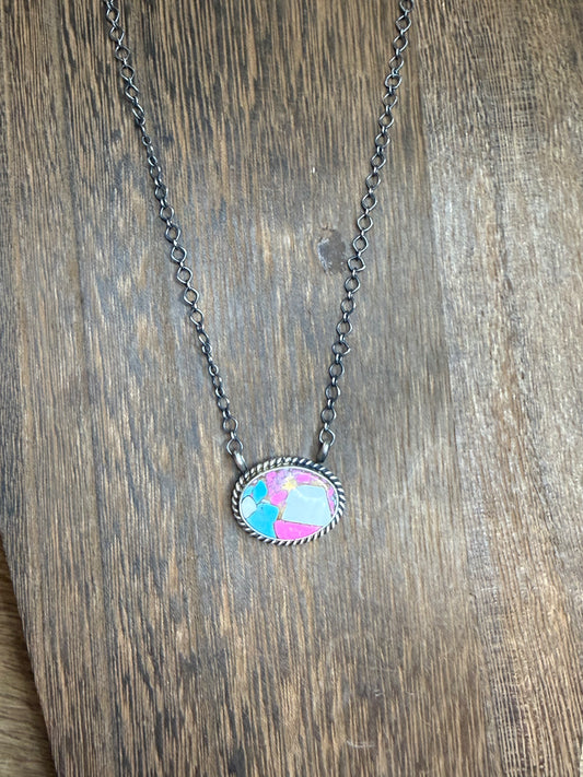 Cotton Candy Round Necklace
