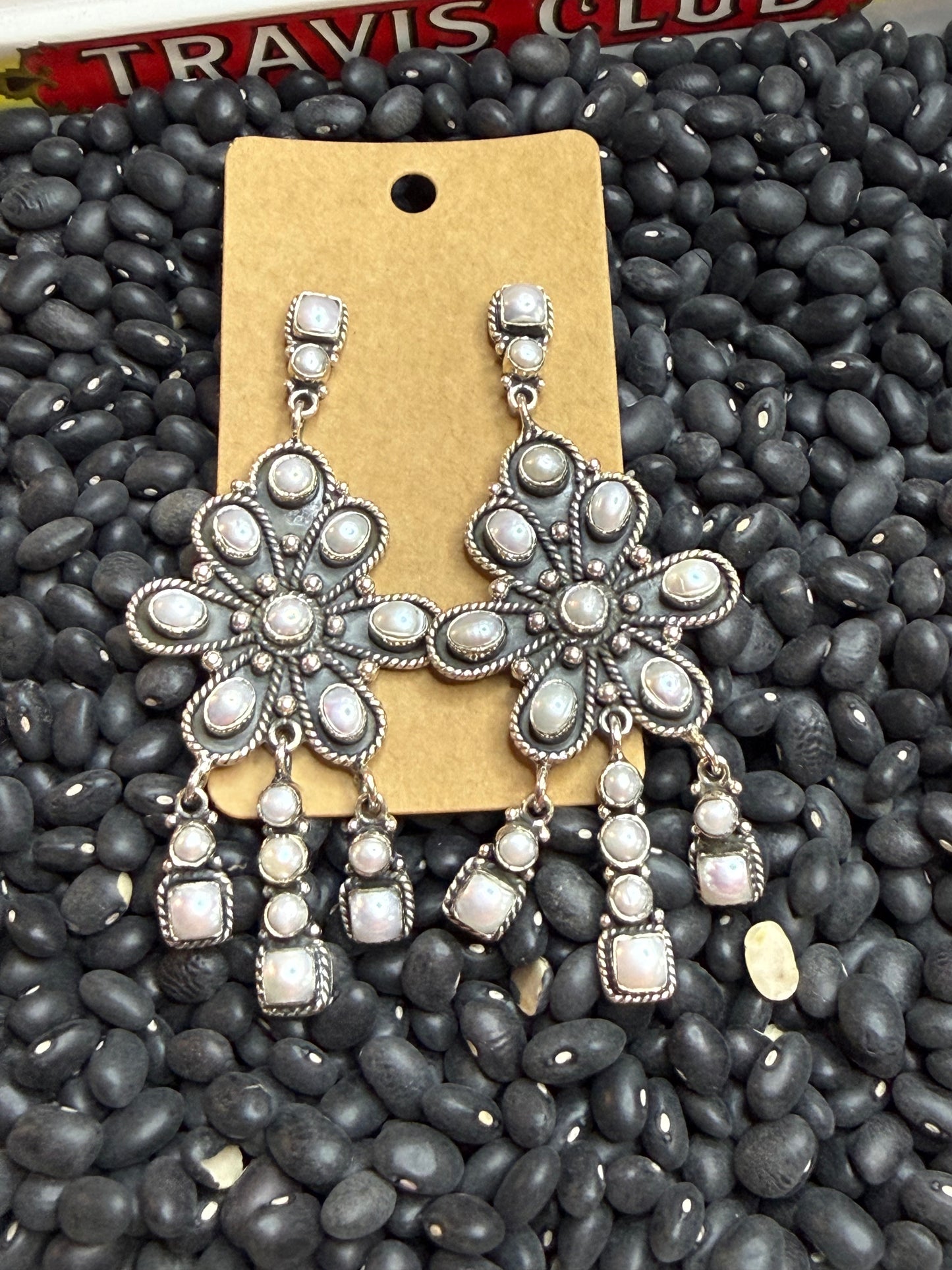 Large Pearl Dangle Earrings