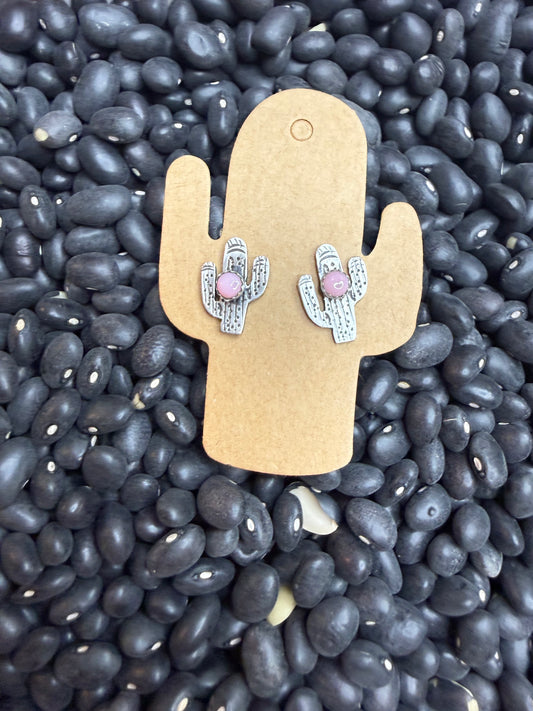 Pink Conch Cactus Studs