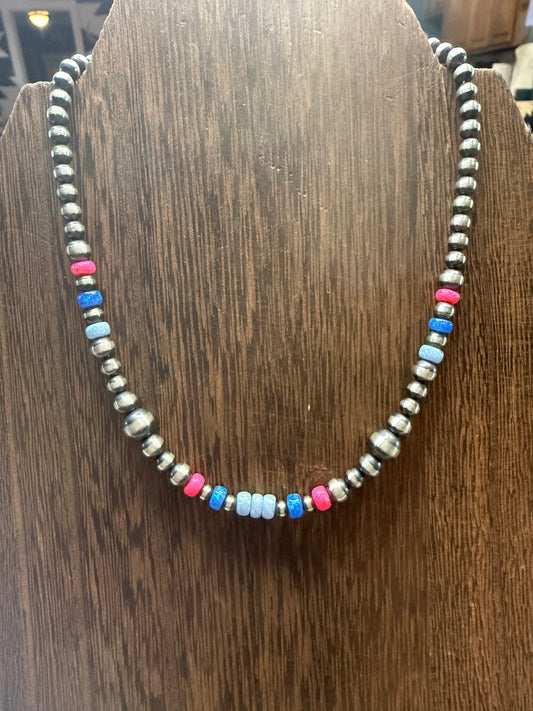 Opal with 8mm Pearls