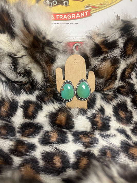 Kingman Green Oval Studs