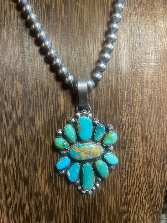Multi Turquoise Large Pendant