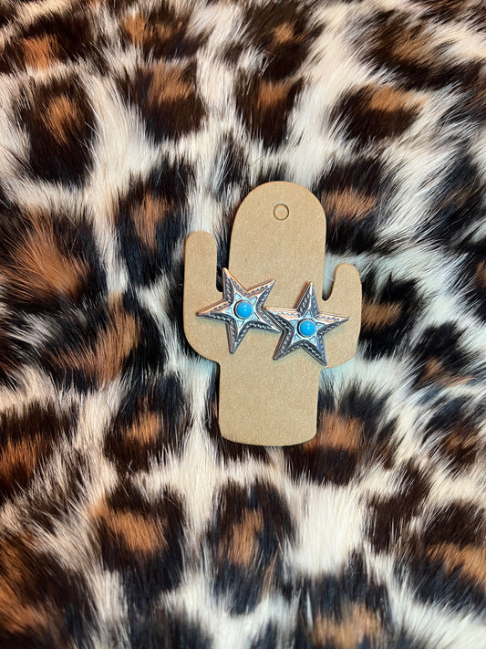 Star Turquoise Stud Earrings