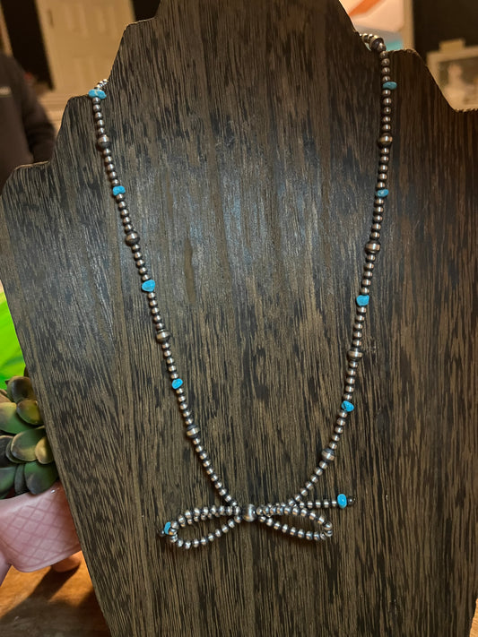 Turquoise & Pearl Bow