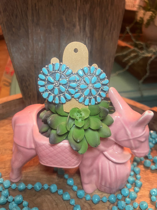 Turquoise Disk Earrings