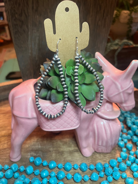 Large Pearl Hoops with Saucer