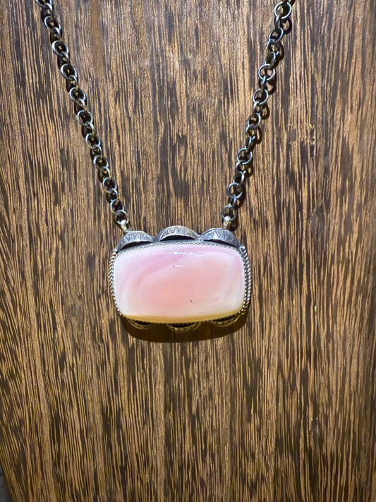 Large Pink Conch Necklace