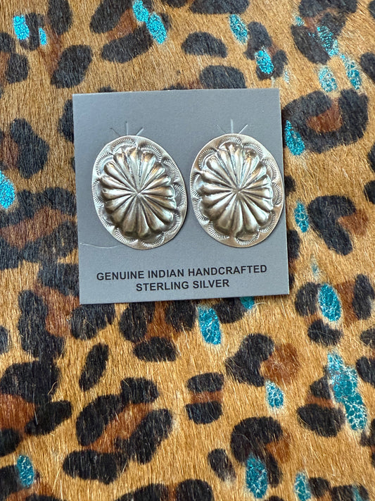 Silver Concho Earrings