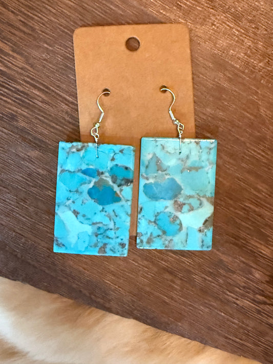 Turquoise Slab Earrings