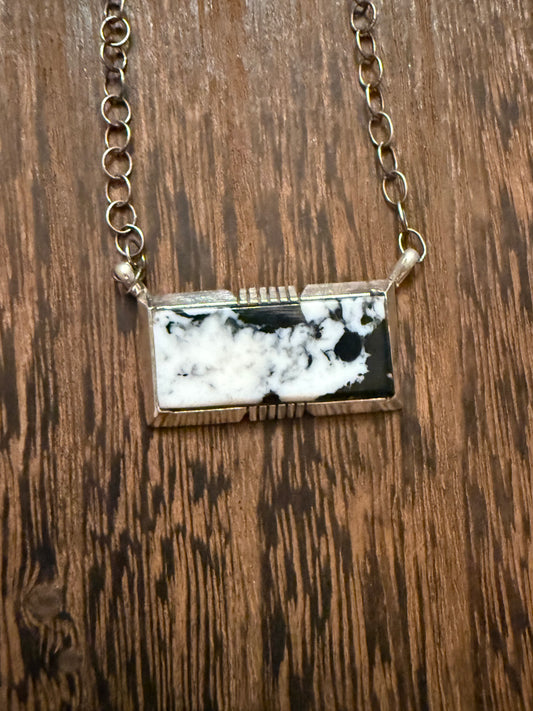 White Buffalo Bar Necklace
