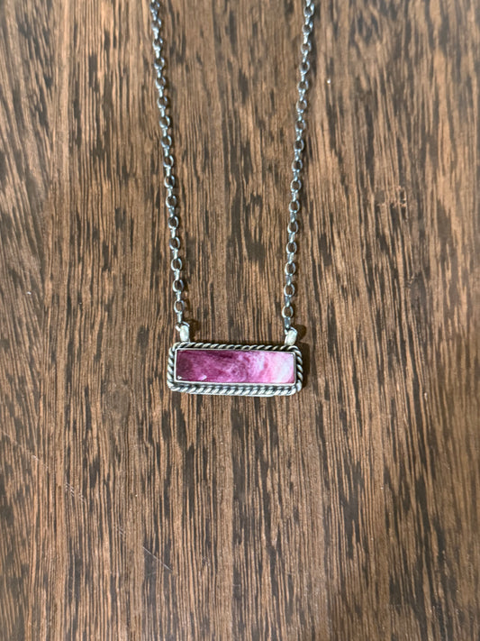 Purple Spiny Bar Necklace